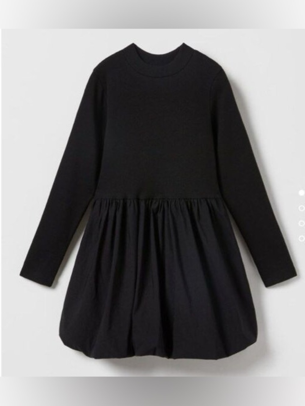 NWOT Zara Girls’ Black Bubble Hem Long Sleeve Dress Size 7